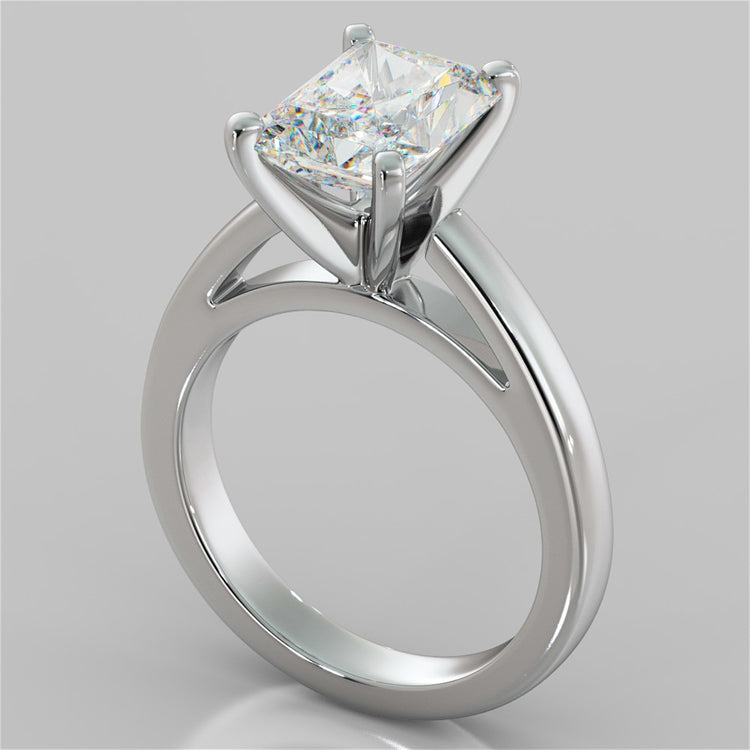 Lab Grown Diamond Radiant Cut Cathedral Style Engagement Ring