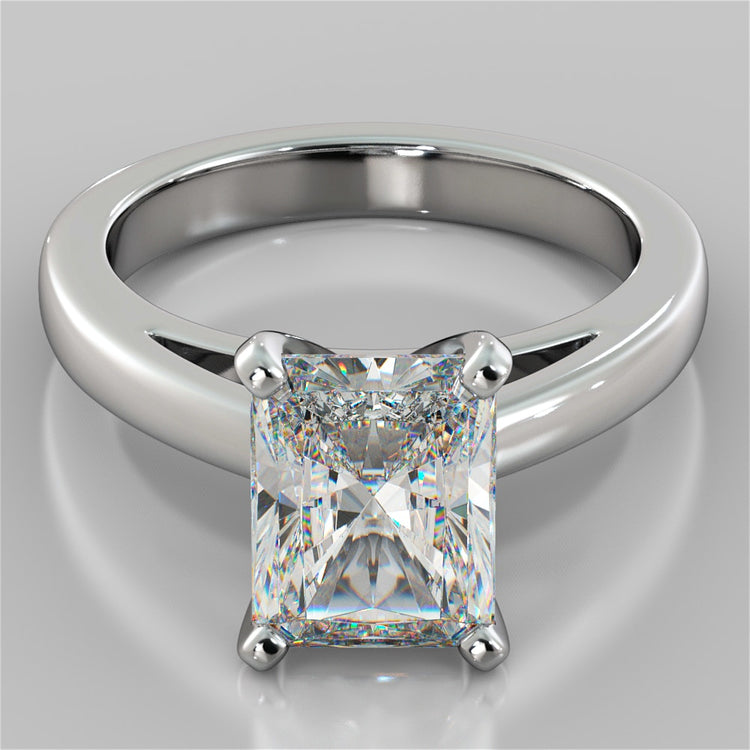 Lab Grown Diamond Radiant Cut Cathedral Style Engagement Ring