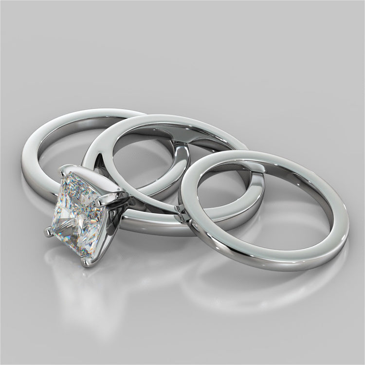 Lab Grown Diamond Radiant Cut Cathedral Style Engagement Ring