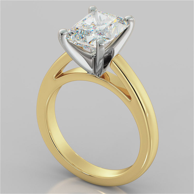 Radiant Cut Cathedral Style Engagement Ring