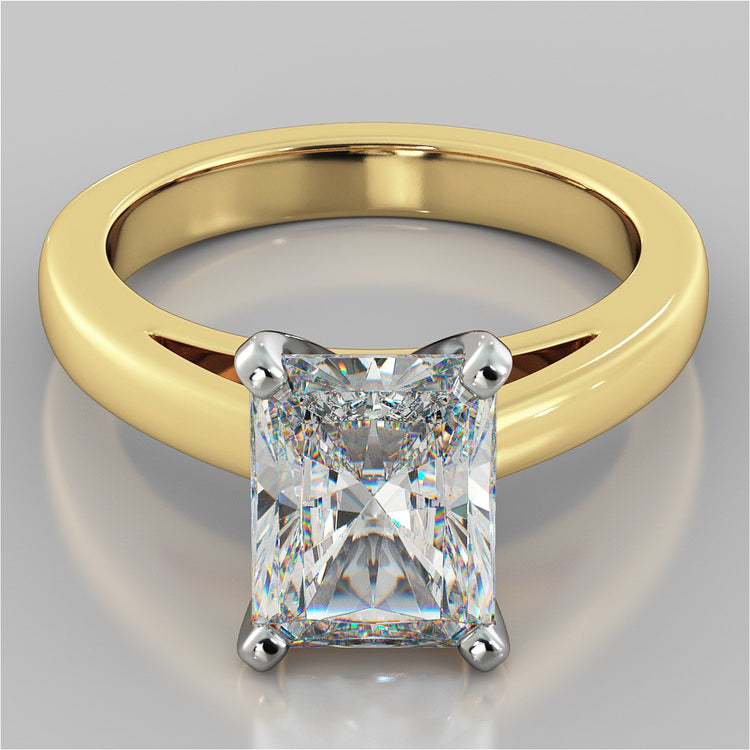 Radiant Cut Cathedral Style Engagement Ring