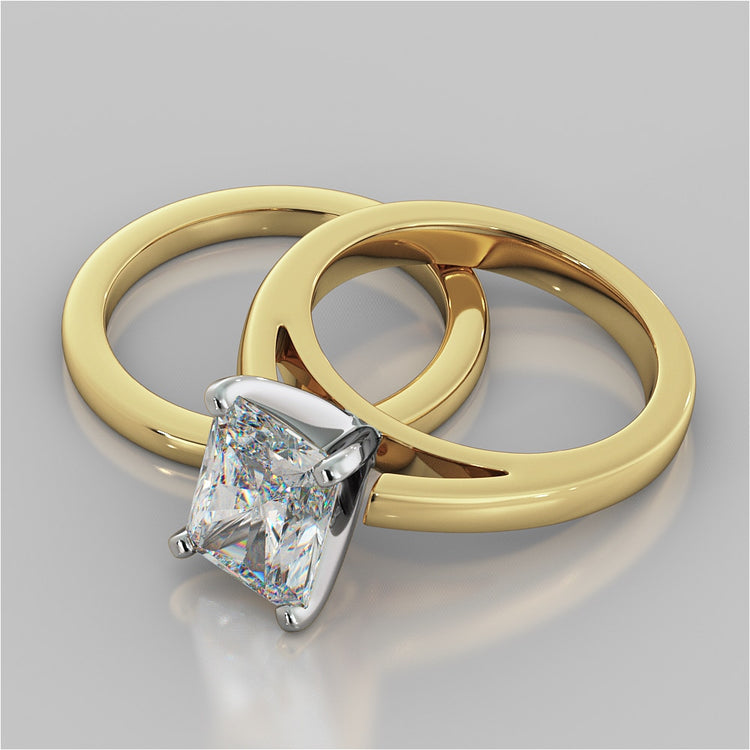 Radiant Cut Cathedral Style Engagement Ring