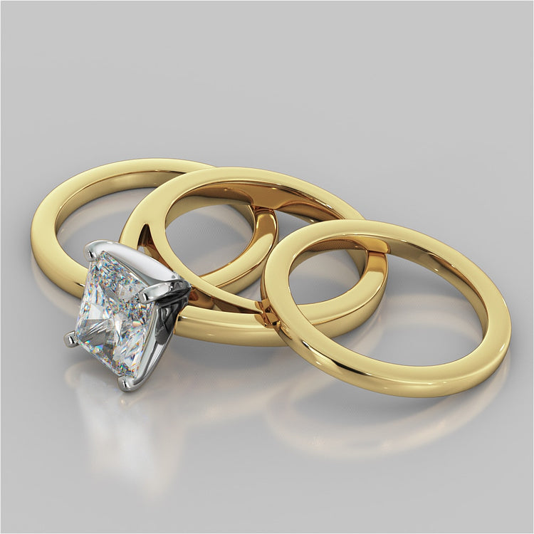 Radiant Cut Cathedral Style Engagement Ring