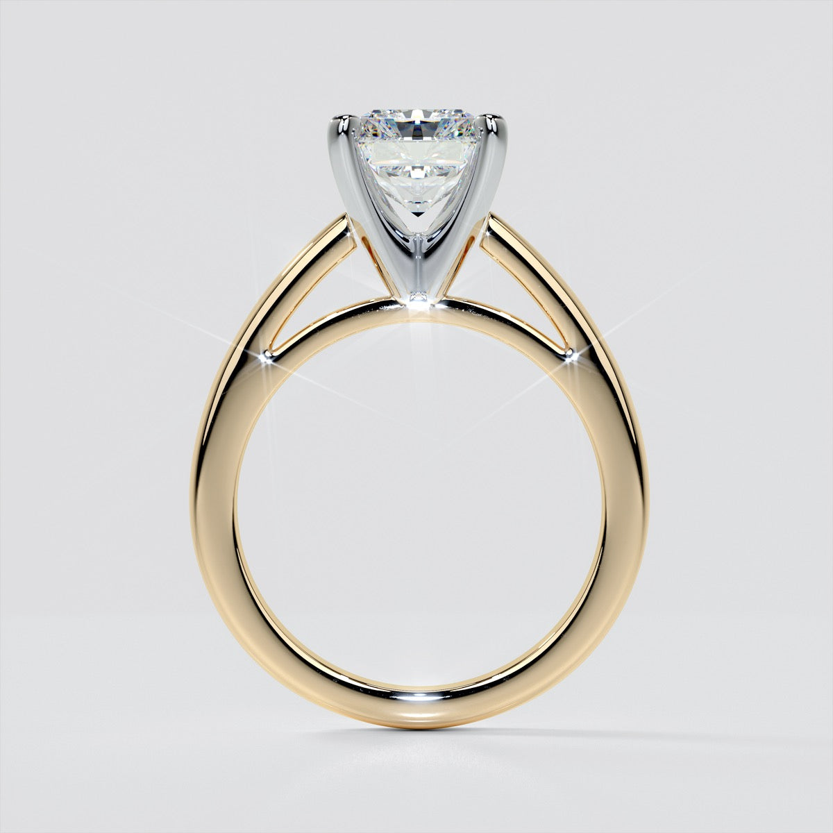 Lab Grown Diamond Radiant Cut Cathedral Style Engagement Ring