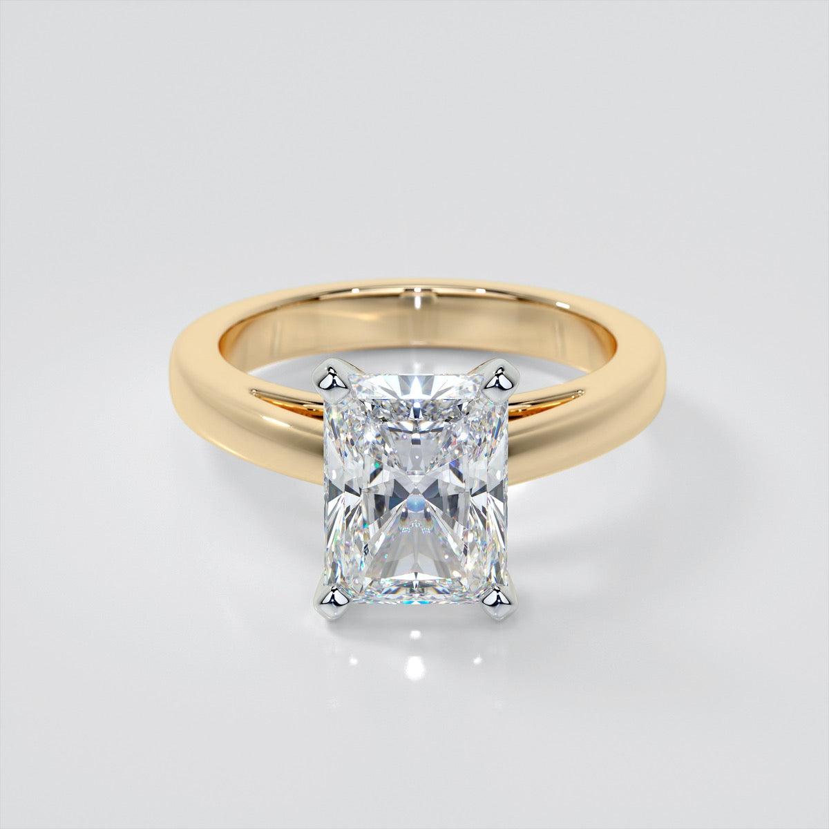 Radiant Cut Cathedral Style Engagement Ring