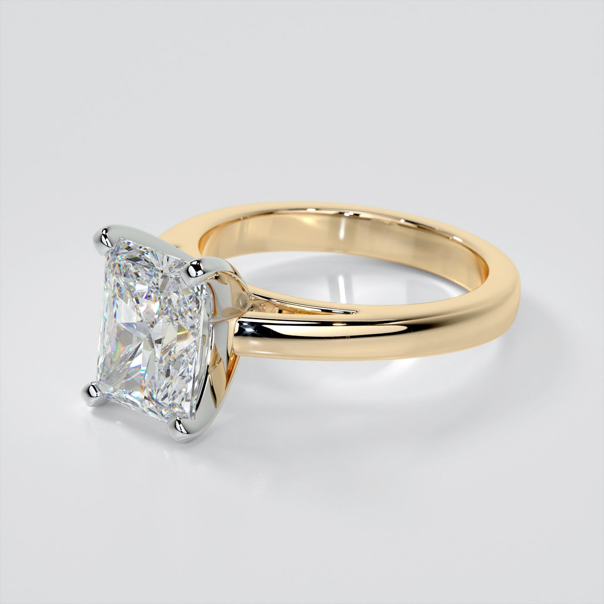 Lab Grown Diamond Radiant Cut Cathedral Style Engagement Ring