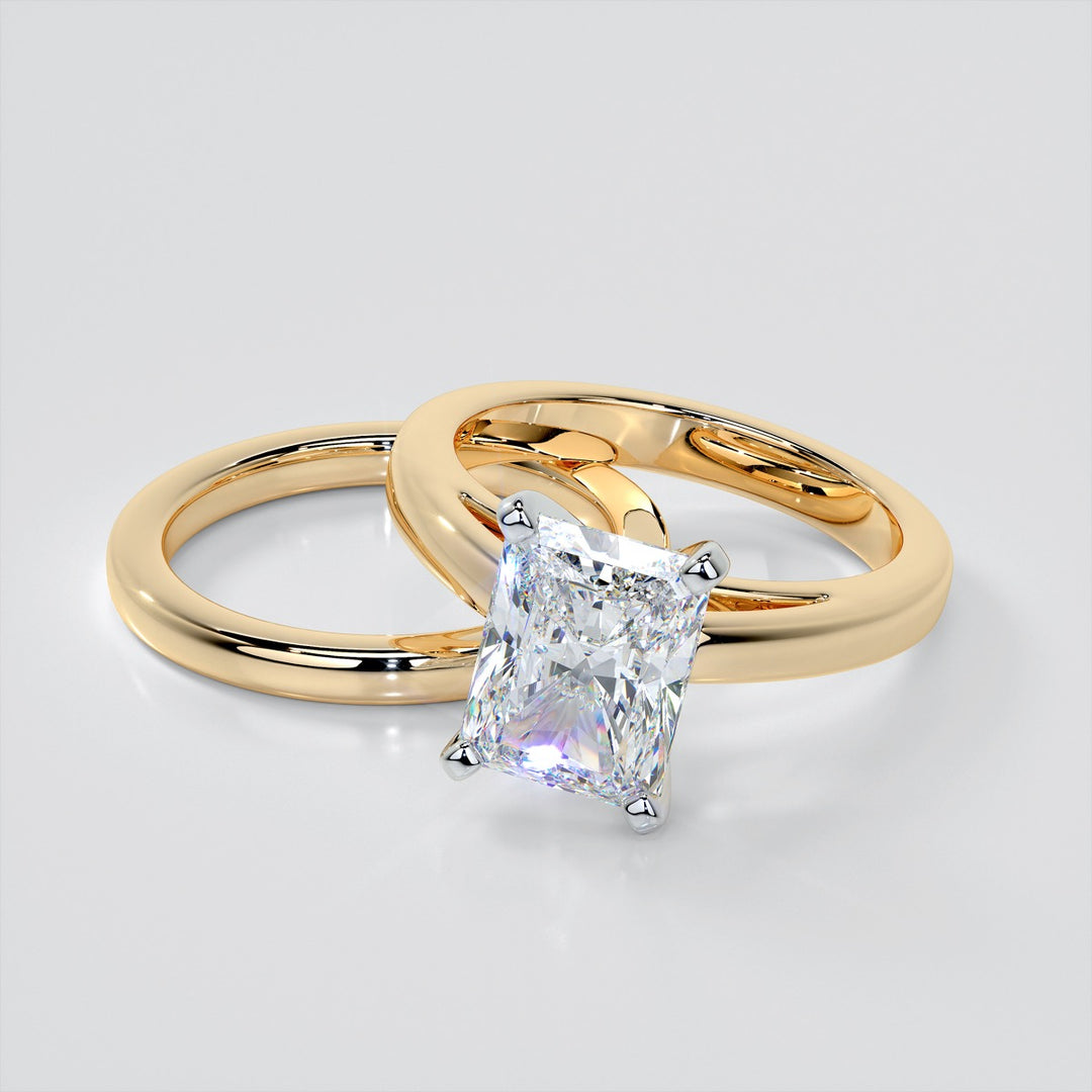Radiant Cut Cathedral Style Engagement Ring