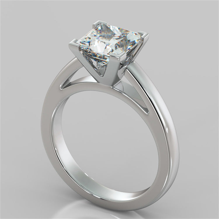 Lab Grown Diamond Princess Cut Cathedral Style Engagement Ring