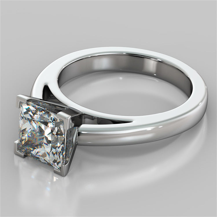 Princess Cut Cathedral Style Engagement Ring