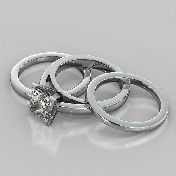 Princess Cut Cathedral Style Engagement Ring