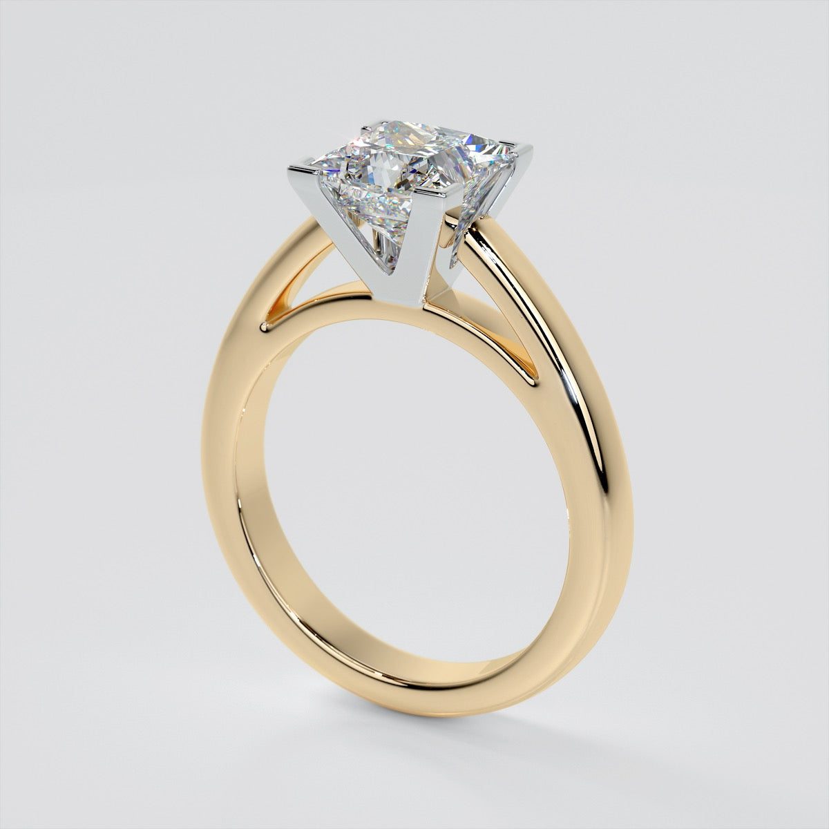 Princess Cut Cathedral Style Engagement Ring