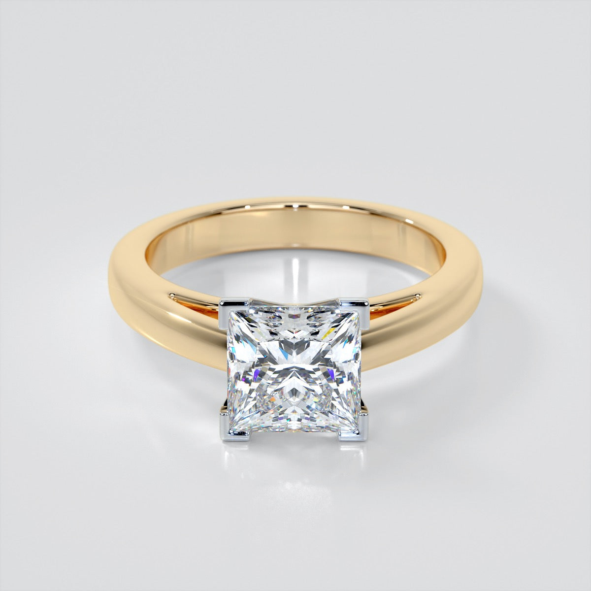 Princess Cut Cathedral Style Engagement Ring