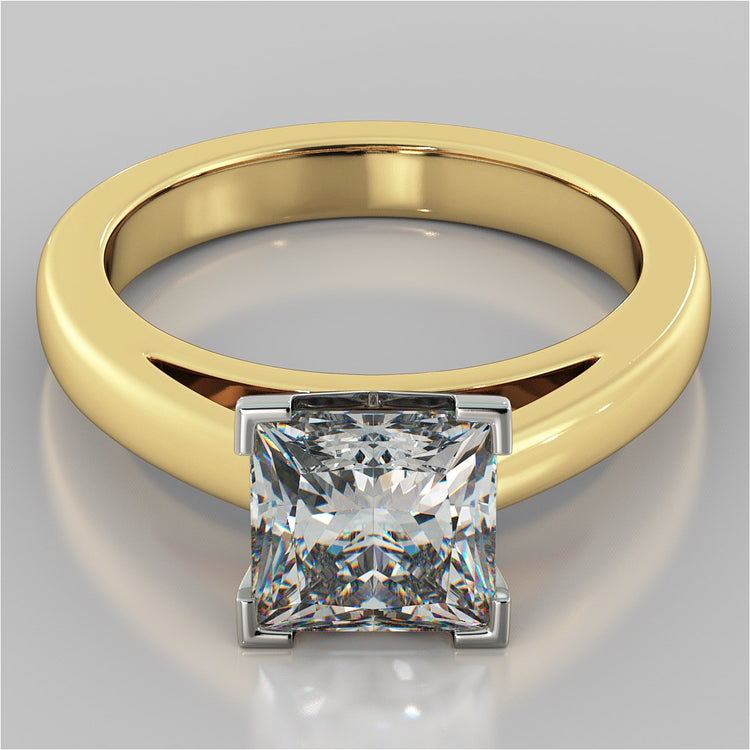 Princess Cut Cathedral Style Engagement Ring