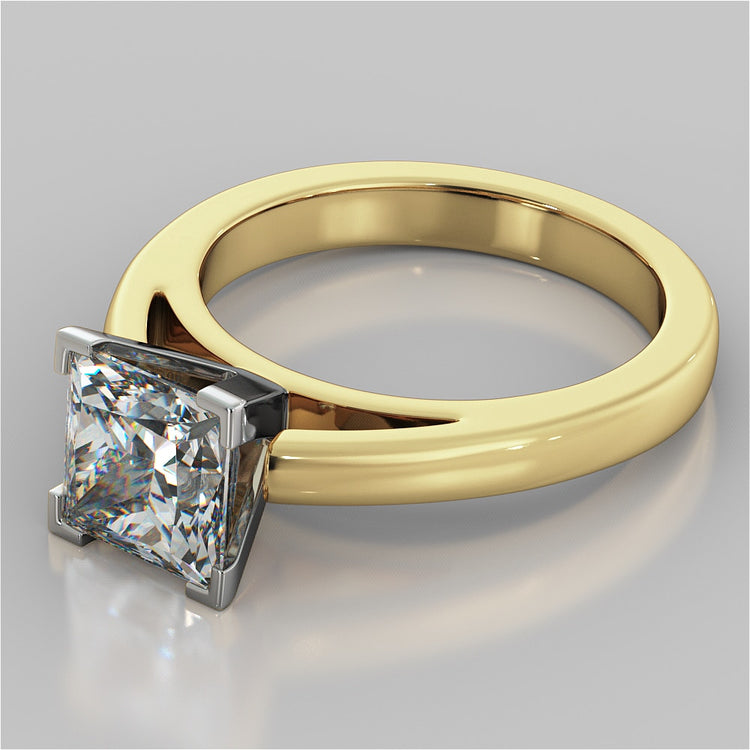 Princess Cut Cathedral Style Engagement Ring