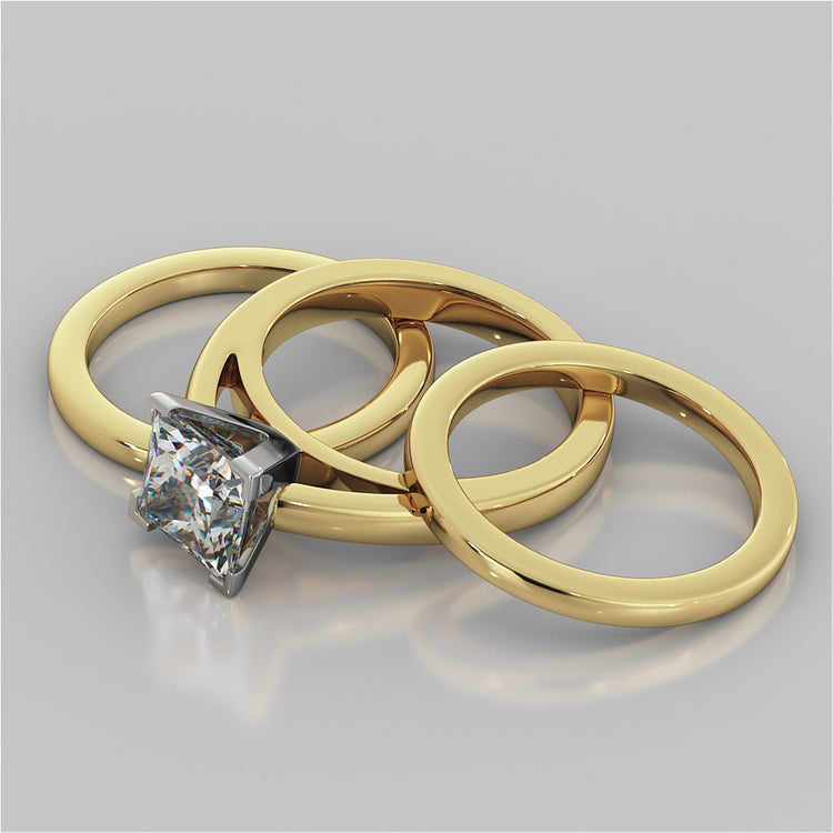 Princess Cut Cathedral Style Engagement Ring