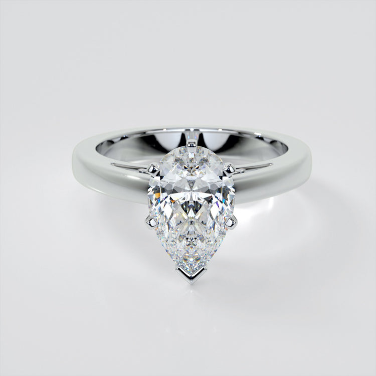 Pear Cut Cathedral Style Engagement Ring