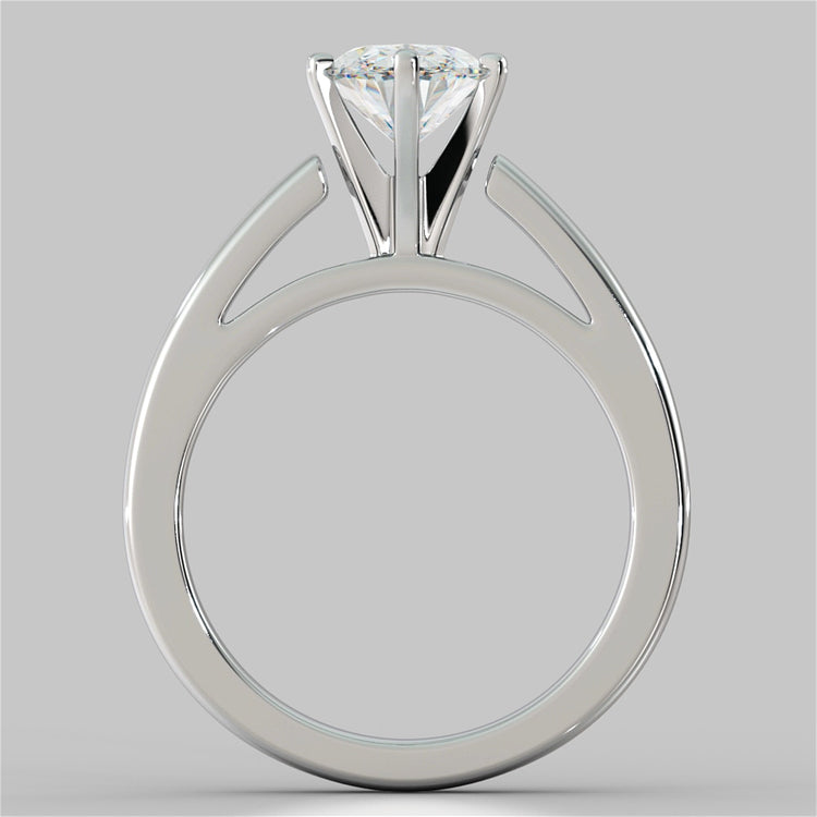 Oval Cut Cathedral Style Engagement Ring