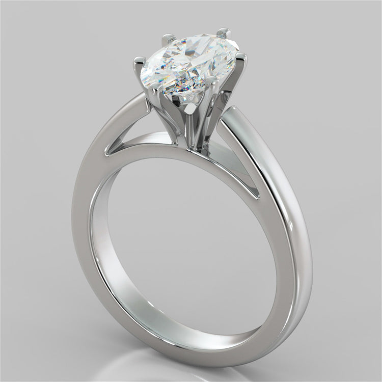 Oval Cut Cathedral Style Engagement Ring