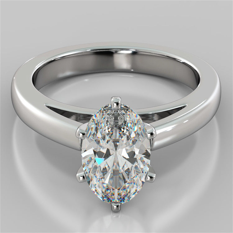 Oval Cut Cathedral Style Engagement Ring