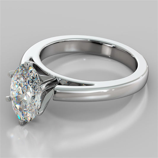 Oval Cut Cathedral Style Engagement Ring