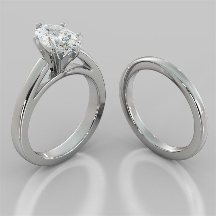 Oval Cut Cathedral Style Engagement Ring