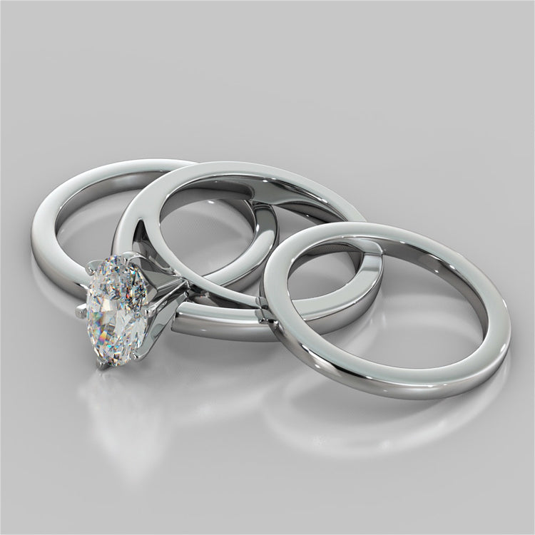 Oval Cut Cathedral Style Engagement Ring