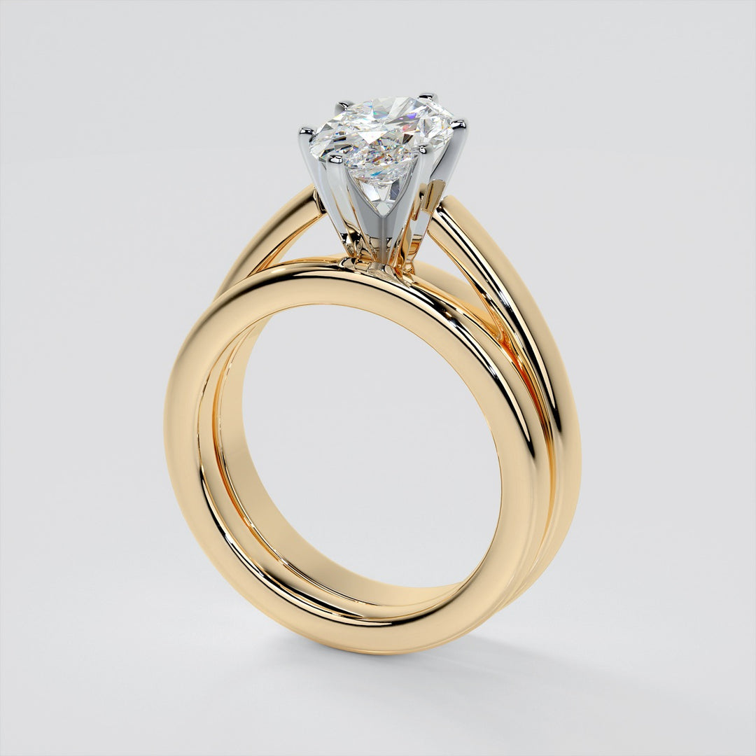 Oval Cut Cathedral Style Engagement Ring