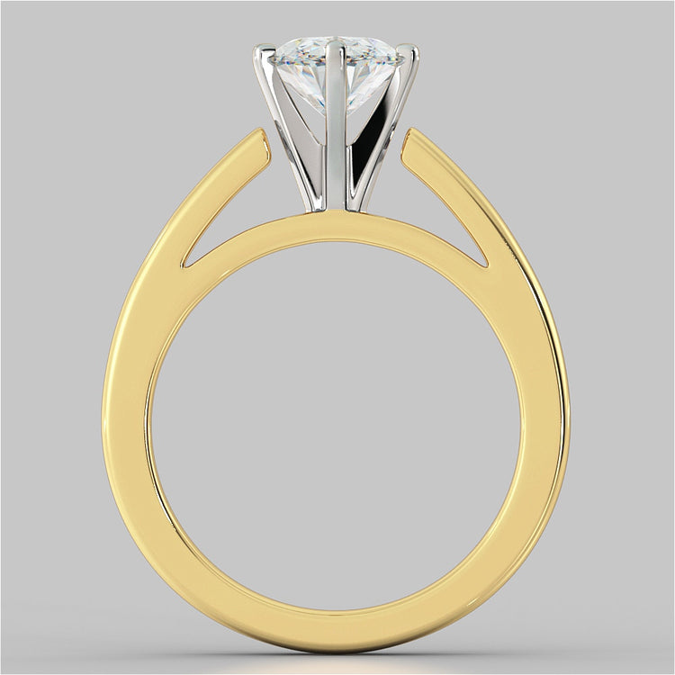 Oval Cut Cathedral Style Engagement Ring