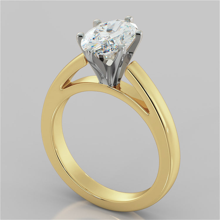 Oval Cut Cathedral Style Engagement Ring