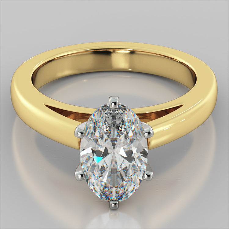 Oval Cut Cathedral Style Engagement Ring