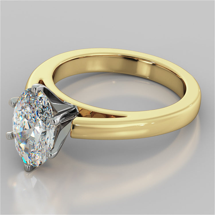 Oval Cut Cathedral Style Engagement Ring