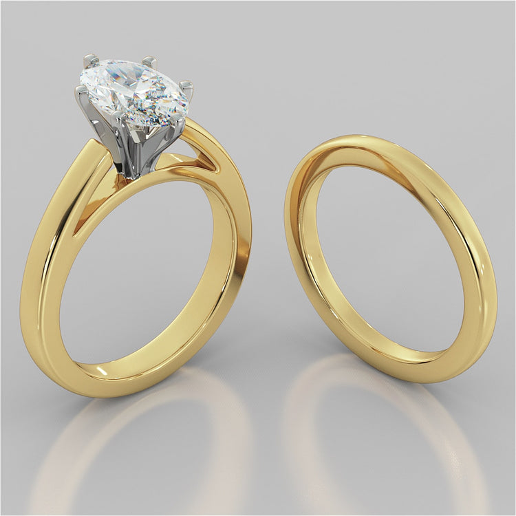 Oval Cut Cathedral Style Engagement Ring