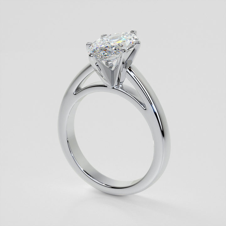 5.0Ct Lab Grown Diamond Marquise Cut Cathedral Style Engagement Ring VS1 -G Color