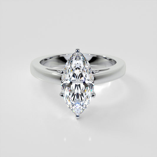 Lab Grown Diamond Marquise Cut Cathedral Style Engagement Ring