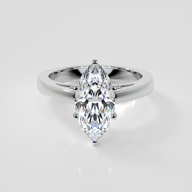 Lab Grown Diamond Marquise Cut Cathedral Style Engagement Ring