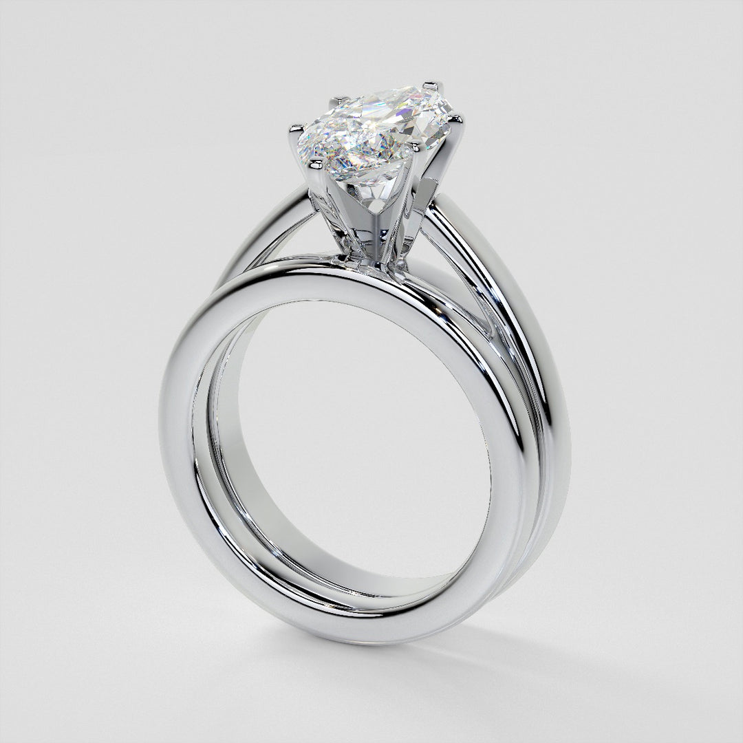 5.0Ct Lab Grown Diamond Marquise Cut Cathedral Style Engagement Ring VS1 -G Color