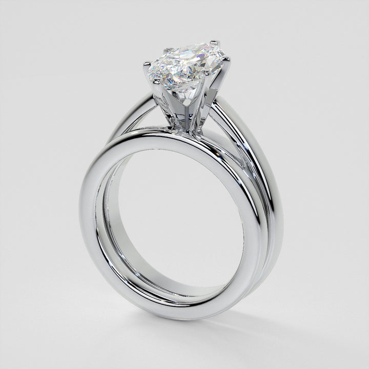 5.0Ct Lab Grown Diamond Marquise Cut Cathedral Style Engagement Ring VS1 -G Color