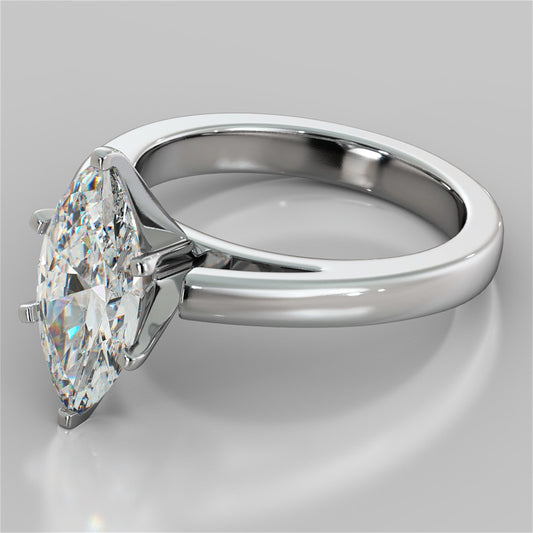 Marquise Cut Cathedral Style Engagement Ring