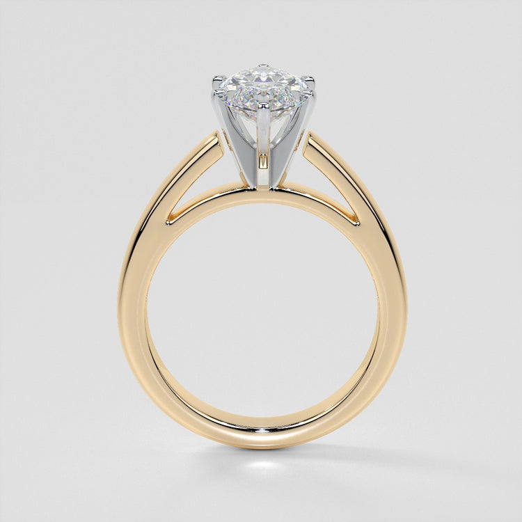 Lab Grown Diamond Marquise Cut Cathedral Style Engagement Ring