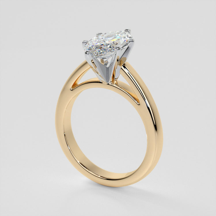 Lab Grown Diamond Marquise Cut Cathedral Style Engagement Ring