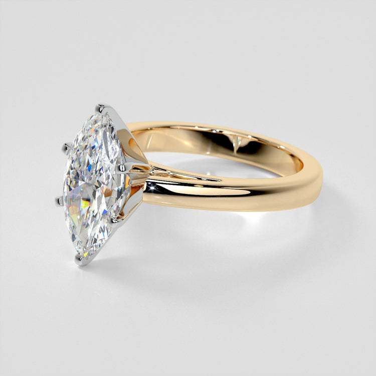 Lab Grown Diamond Marquise Cut Cathedral Style Engagement Ring