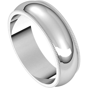 Milgrain Standard Fit Half Round Band