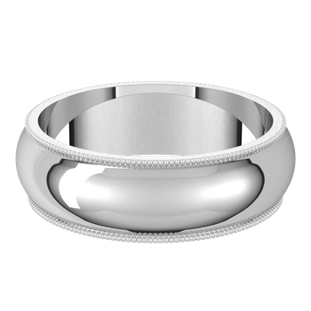 Milgrain Standard Fit Half Round Band
