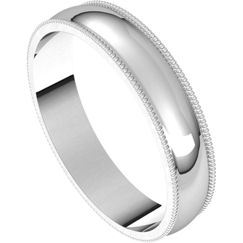 Lightweight Milgrain Standard Fit Half Round Band
