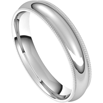 Milgrain Comfort Fit Half Round Band