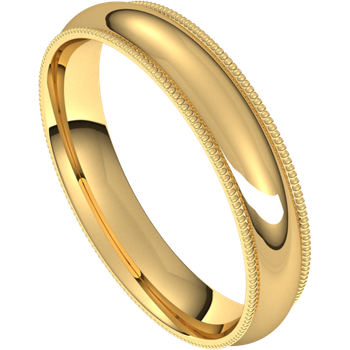 Milgrain Comfort Fit Half Round Band