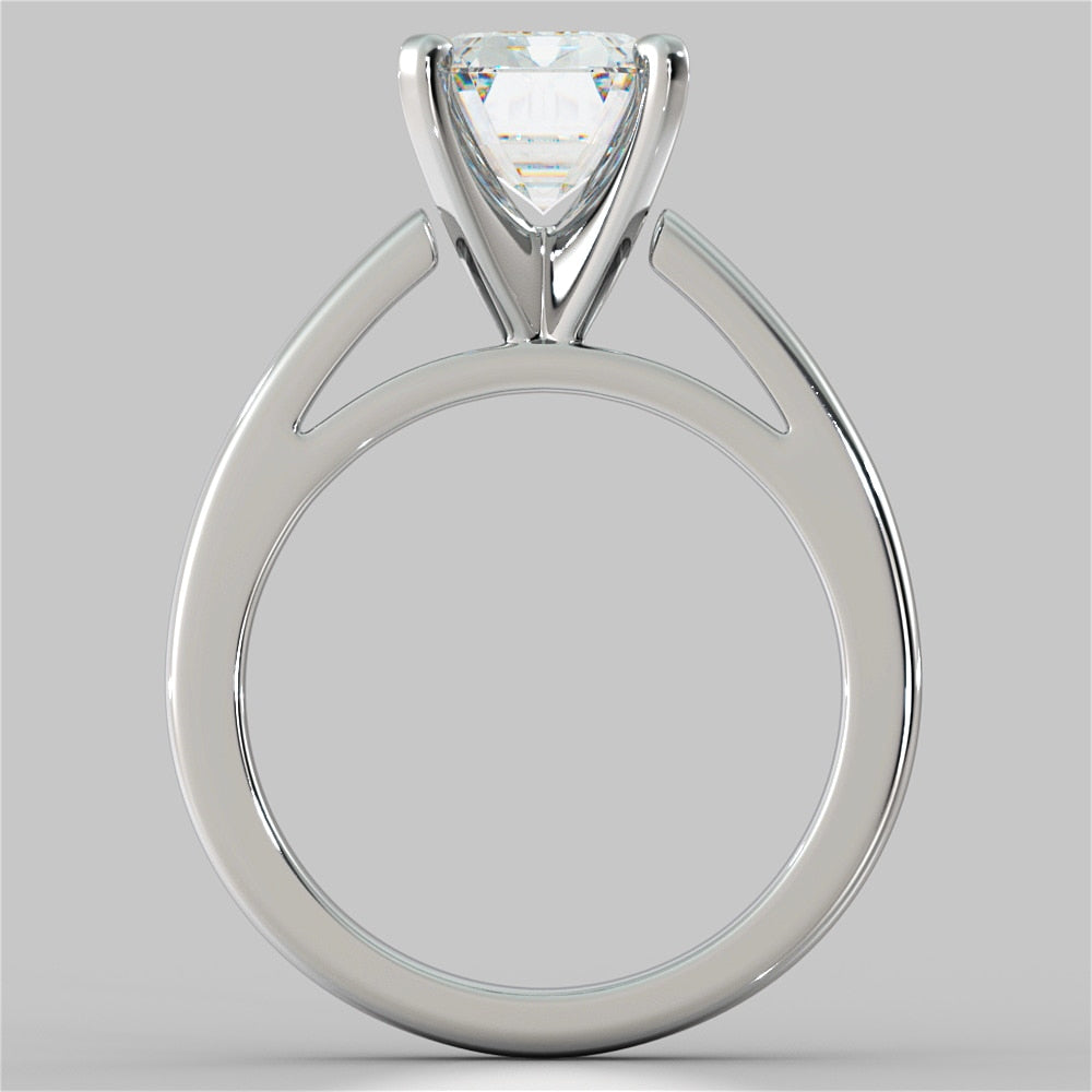 Emerald Cut Cathedral Style Engagement Ring