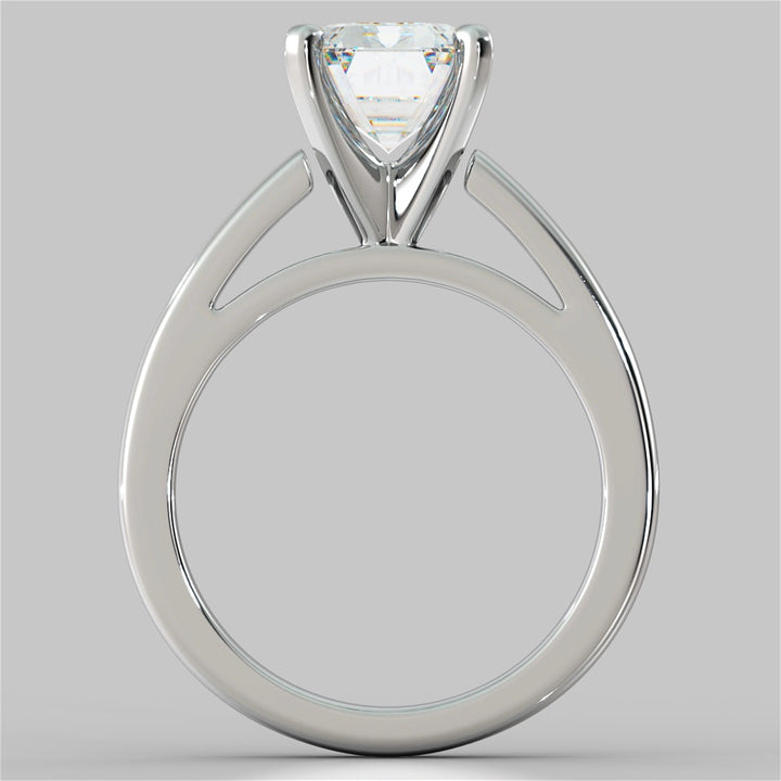 Emerald Cut Cathedral Style Engagement Ring