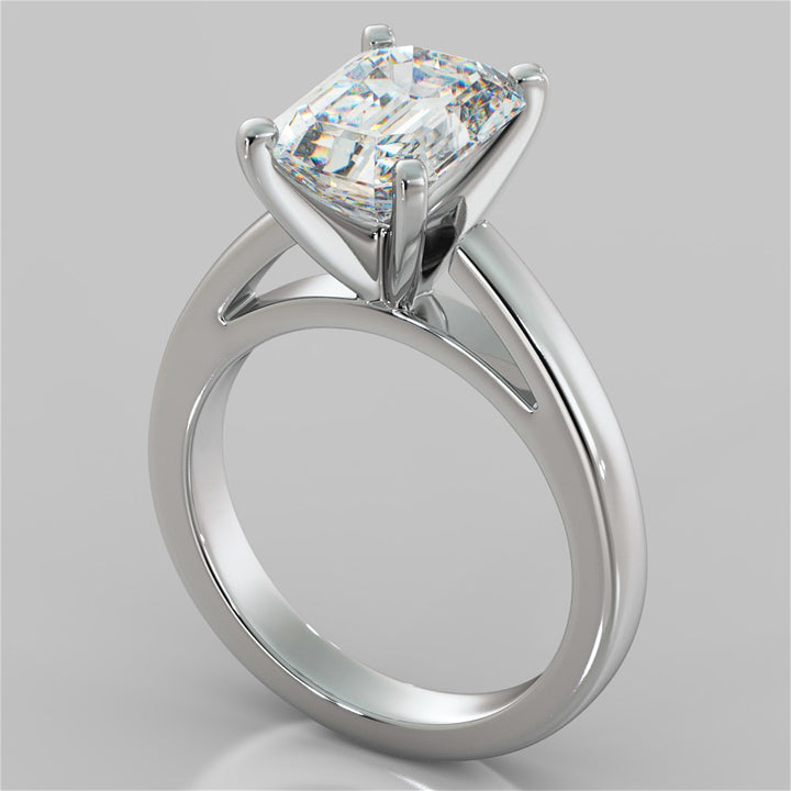 Emerald Cut Cathedral Style Engagement Ring