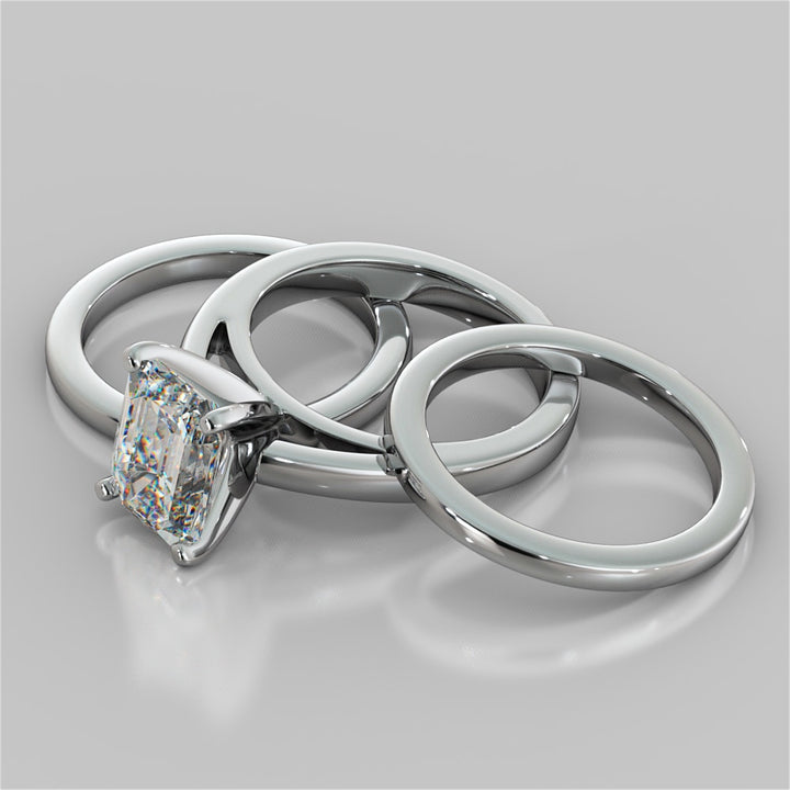 Emerald Cut Cathedral Style Engagement Ring